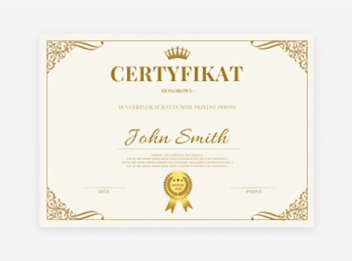 Certificate of accomplishment