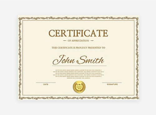 Certificate of Appreciation